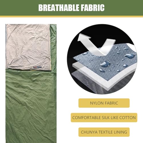 Proberos® Ultralight Cotton Sleeping Bag for Adults -3°C to 15°C (650g), Portable Thermal Sleeping Bag for Camping, Hiking, Trekking & Travel, Outdoor Adventure Gear (Green) - Image 4