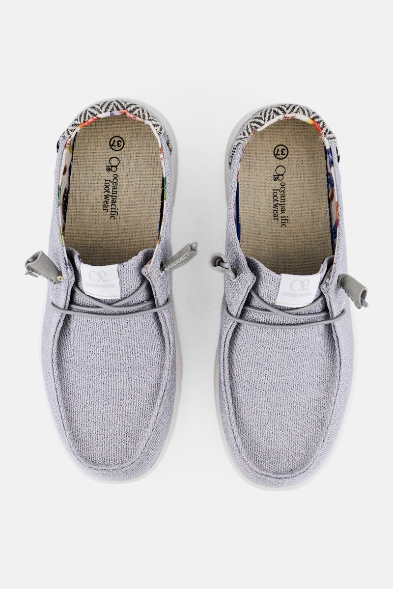 Ocean Pacific Women Lace Up Casual Shoes, Light Grey  - Image 3