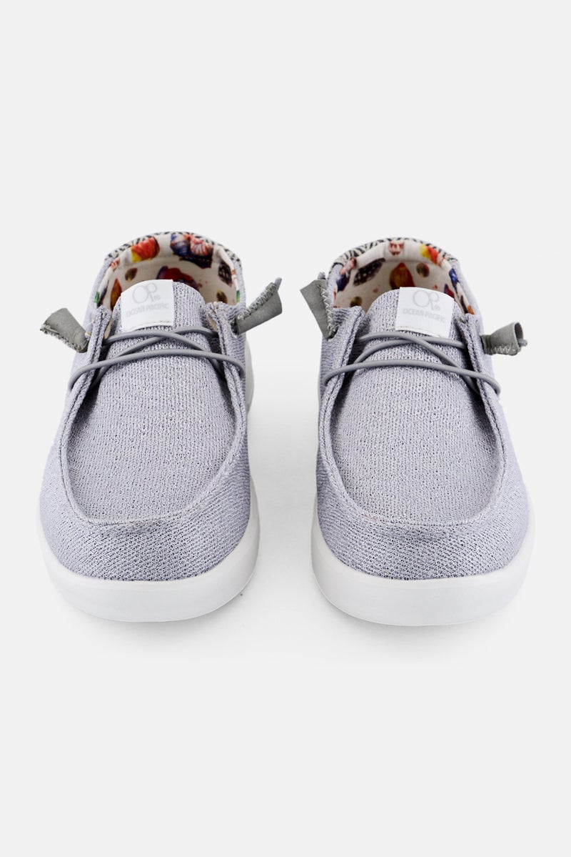 Ocean Pacific Women Lace Up Casual Shoes, Light Grey  - Image 4