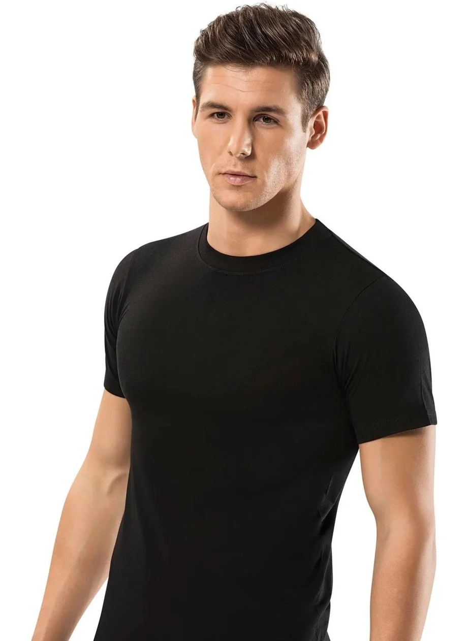 إيردم Men's Lux Closed Collar Short Sleeve Undershirt - 3 Pieces