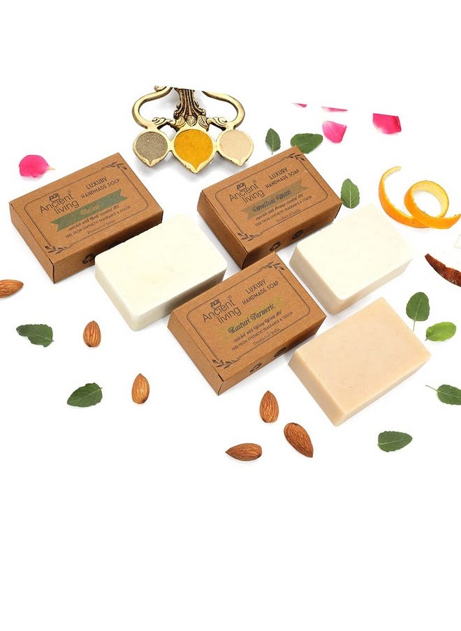 Ancient Living Organic Daily Bath Needs Soaps Set Of 2 Qty Handmade Soaps Kasturi Tulasi Multani Mitti 