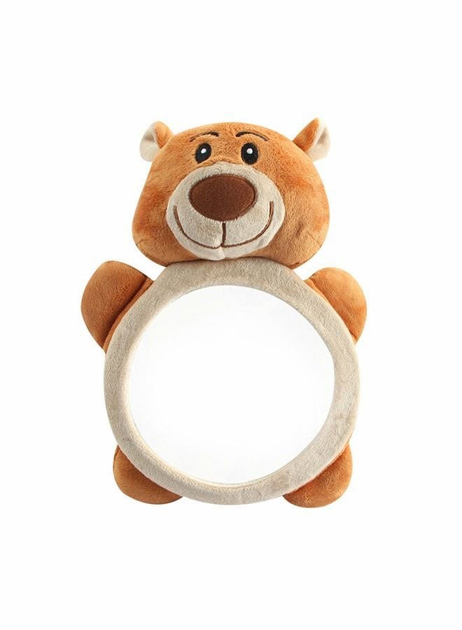 GROIC Car Seat Mirror for Baby Back Seat Bear Plush Rear Facing Infant View Shatterproof Safety Monitor Headrest Mount - Image 1