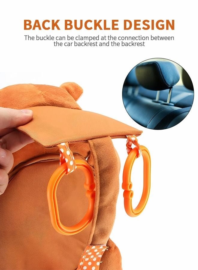 GROIC Car Seat Mirror for Baby Back Seat Bear Plush Rear Facing Infant View Shatterproof Safety Monitor Headrest Mount - Image 5
