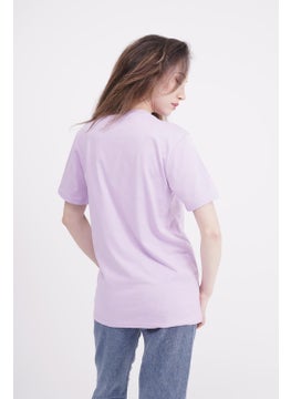 The Socks Company Anchor Embroidered Crew Neck Lilac Unisex T-Shirt  - Image 4