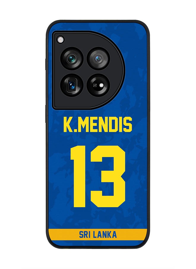 Stylizedd - Rugged Black Edge Case for OnePlus 12, Slim fit Case Flexible Anti Drop TPU Gel Thin Cover -  Team Sri lanka Kusal Mendis, Jersey No 13 - Image 1