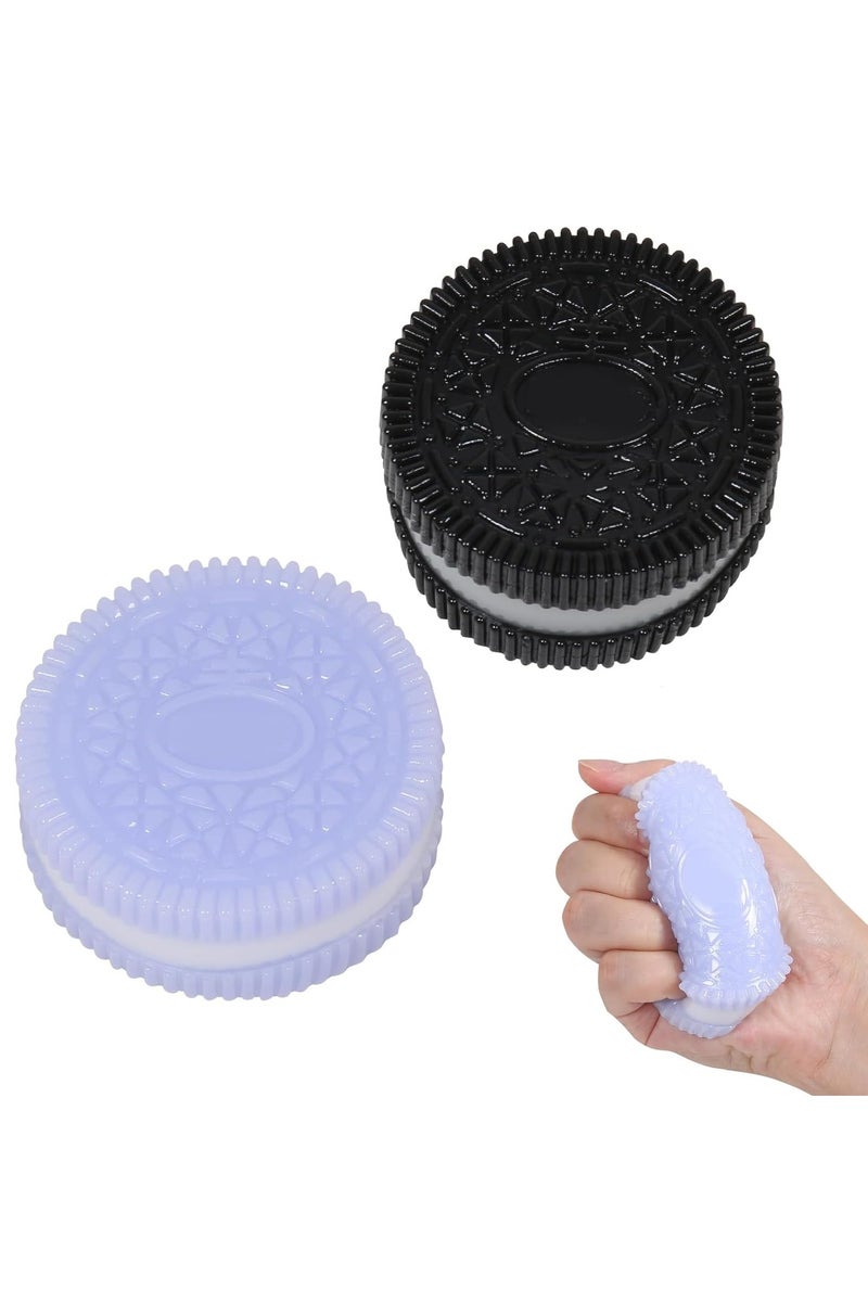 2PCS Silicone Cookie Squishy Toys – Soft Stress Relief Toys for Anxiety, Focus & Desk Decoration, Portable Fidget Toy Set - Image 1