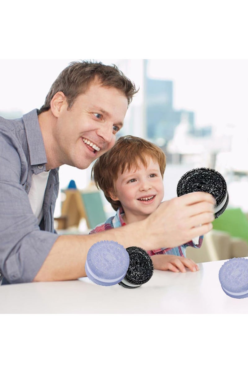 2PCS Silicone Cookie Squishy Toys – Soft Stress Relief Toys for Anxiety, Focus & Desk Decoration, Portable Fidget Toy Set - Image 3