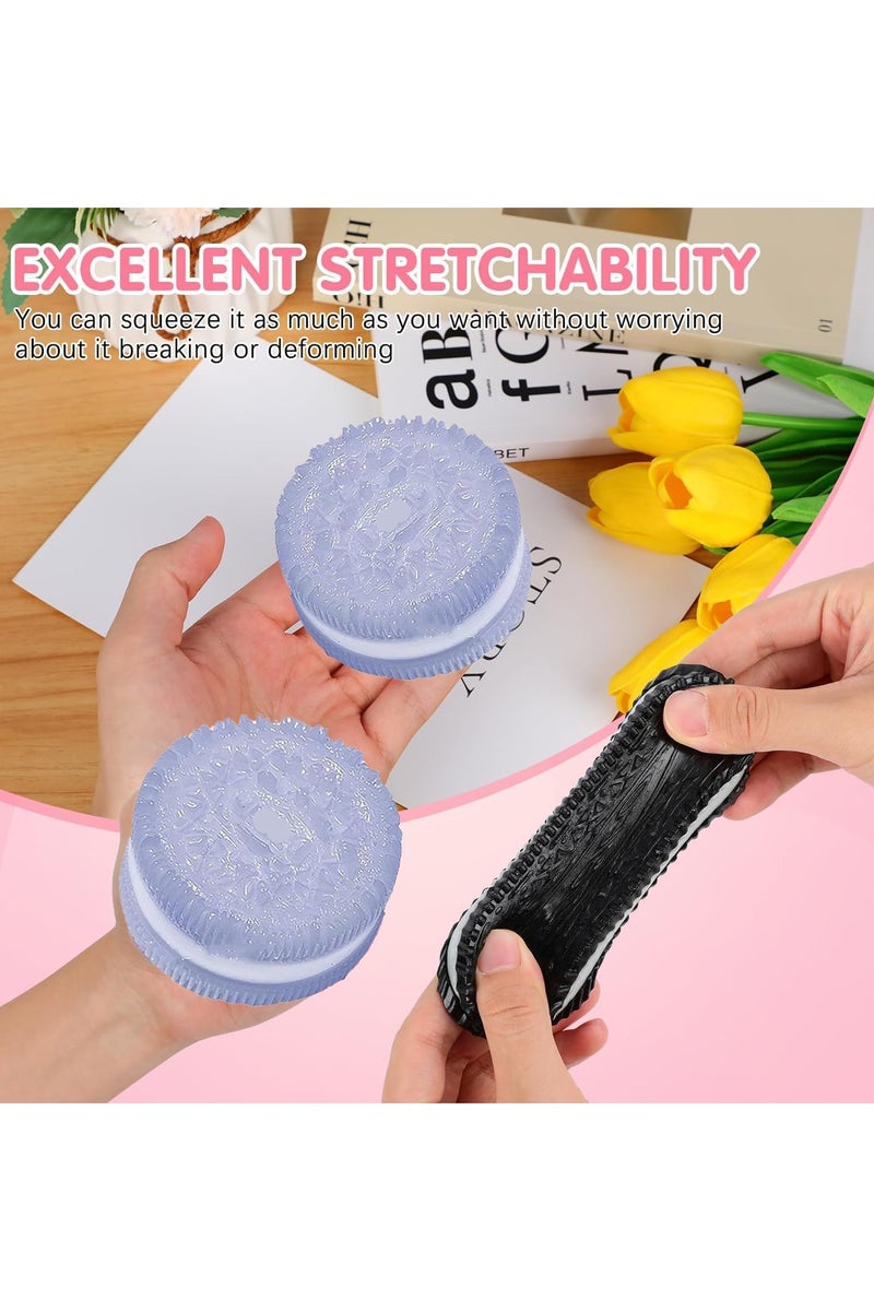 2PCS Silicone Cookie Squishy Toys – Soft Stress Relief Toys for Anxiety, Focus & Desk Decoration, Portable Fidget Toy Set - Image 4