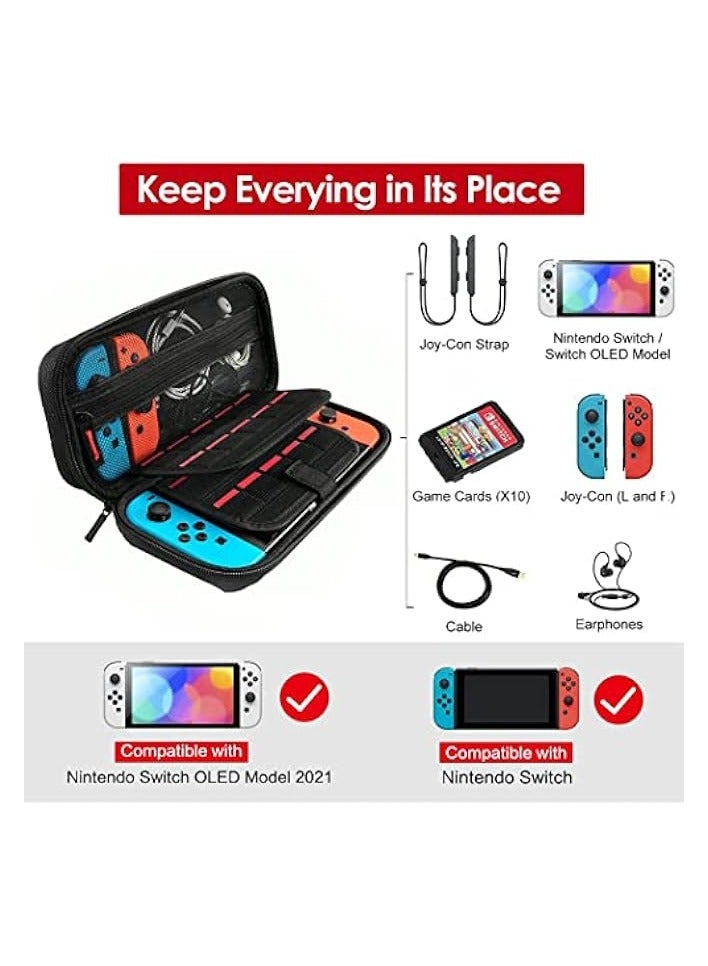 PROMASS Nintendo Switch Game Case, Ninetendo Switch Oled Case with 20 Card Slots, Game Traveler Nintendo Switch Case, Protective Hard Portable Adjustable Travel Carring Switch Case Nintendo Switch Accessories - Image 2
