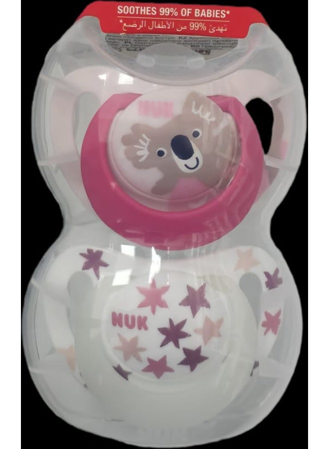 NUK Star Silicone Soother Day/Night 6-18m B