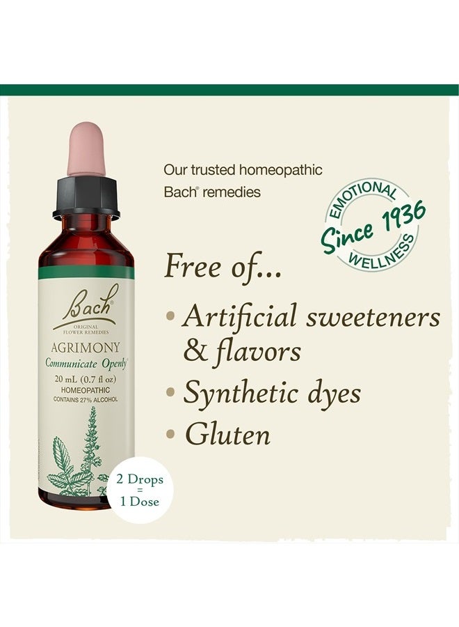 Bach Original Flower Remedies, Agrimony for Open Communication, Natural Homeopathic Flower Essence, Holistic Wellness and Stress Relief, Vegan, 20mL Dropper  - Image 5