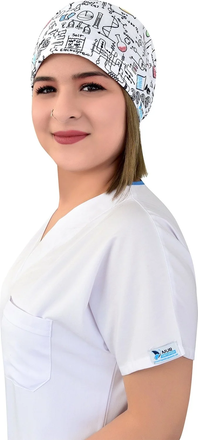 Nur Medikal Giyim Laborant Patterned Surgical Cap