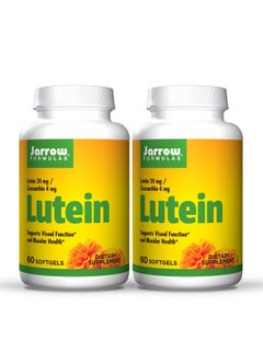 Jarrow Formulas Lutein 20 mg - 60 Softgels, Pack of 2 - Clinically Documented Eye Health & Support - with Zeaxanthin - 120 Total Servings