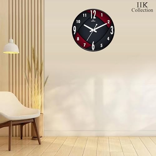 IIK Collection 12-Inch Designer Plastic Analogue Round Wall Clock for Home, Kitchen, Living Room, Bedroom, Office (30 Cm X 30 Cm X 6 Cm), Multicolor - Image 3
