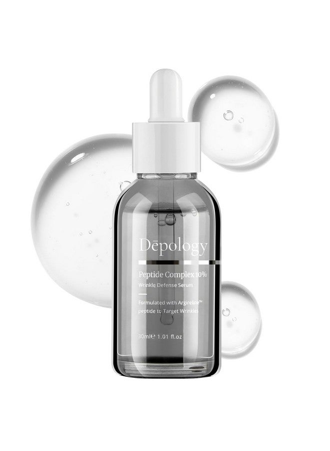 Peptide Complex 10% Wrinkle Defense | Argireline™ Peptide Serum | Hydrating Face Serum Targets Dynamic Wrinkles | Vitamin C & Hyaluronic Acid Serum 1.01 Fl Oz