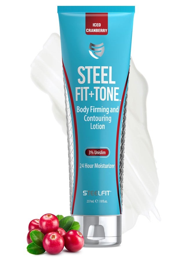 SteelFit Firming Body Lotion - Contouring & Skin Tightening Cream for Body - Firm & Tone Cellulite Remover for Legs Belly & Saggy Skin - Nourishing & Soothing with Shea & Cocoa Butter - Iced Cranberry - Image 1
