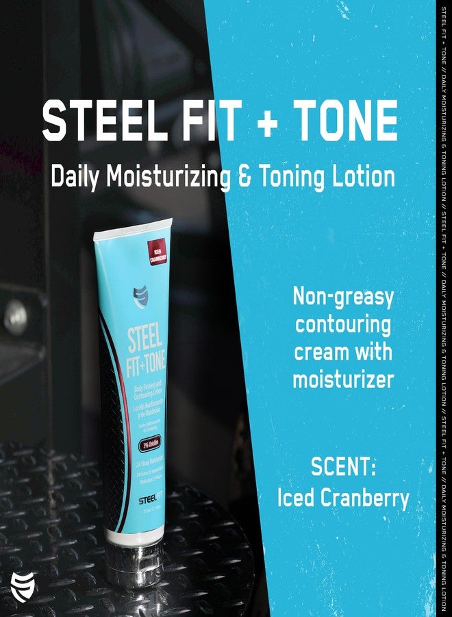 SteelFit Firming Body Lotion - Contouring & Skin Tightening Cream for Body - Firm & Tone Cellulite Remover for Legs Belly & Saggy Skin - Nourishing & Soothing with Shea & Cocoa Butter - Iced Cranberry - Image 2