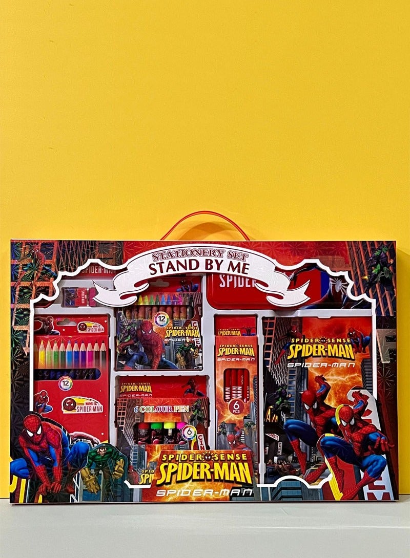 Beauenty Spider Man Stationary Kit - 41Pcs Stationary Items Pencil Box,Colours,Eraser and Sharpener -Return For School Kit, Stationary Set Return Gifts  - Image 2