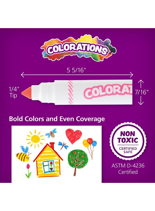 Colorations Washable Classroom Value Pack Chubby Markers - Set of 128, 16 Colors Colors, Non Toxic| Bulk School Supplies For Kids, Coloring Set, Kindergarten Must Haves, Preschool Essentials - Image 5