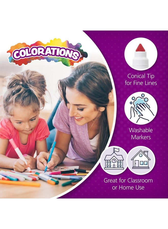 Colorations Washable Classroom Value Pack Chubby Markers - Set of 128, 16 Colors Colors, Non Toxic| Bulk School Supplies For Kids, Coloring Set, Kindergarten Must Haves, Preschool Essentials - Image 4
