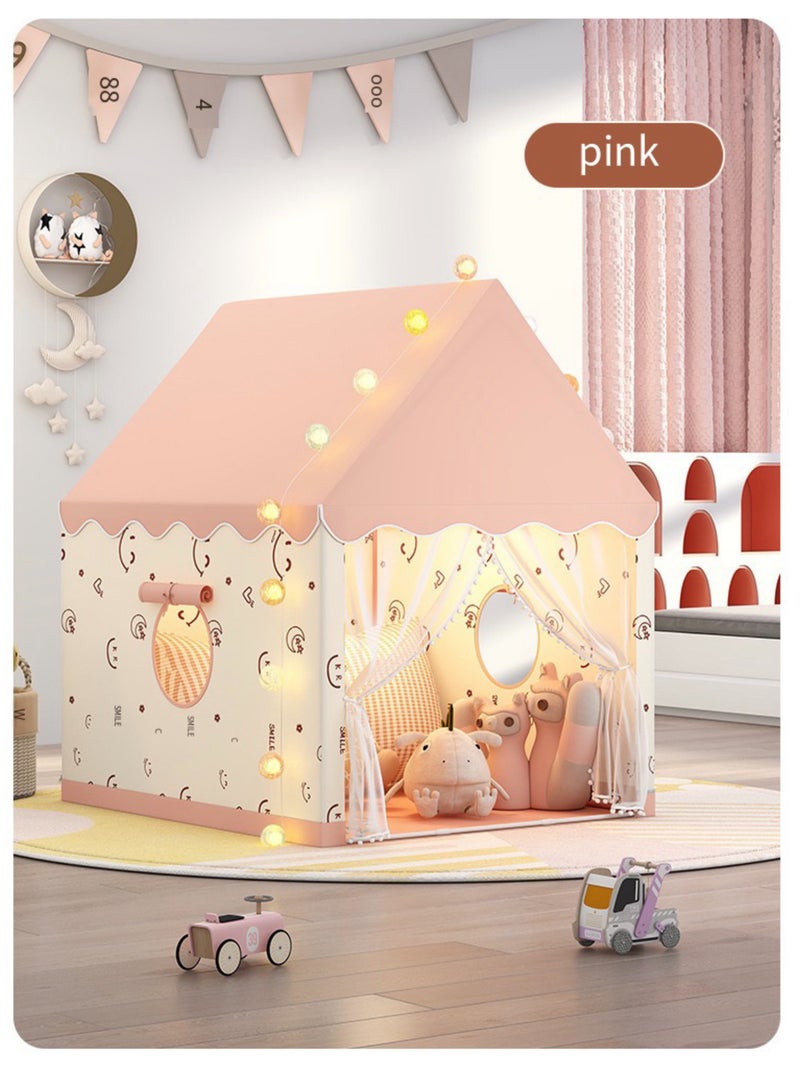 CUNUUDOOL Kids Play Tent Indoor, Kids Playhouse Set With cotton ball light,Pink Tent Top Smiley Pattern Design, Toddler Castle For Children Outdoor, Gift For Boys And Girls Birthday - Image 4