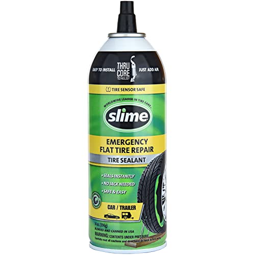 Slime لاصق ثقوب الإطارات 60186، إصلاح طارئ للمركبات على الطرق السريعة، مناسب للسيارات/المقطورات، غير سام، صديق للبيئة، 14 أونصة - Image 1