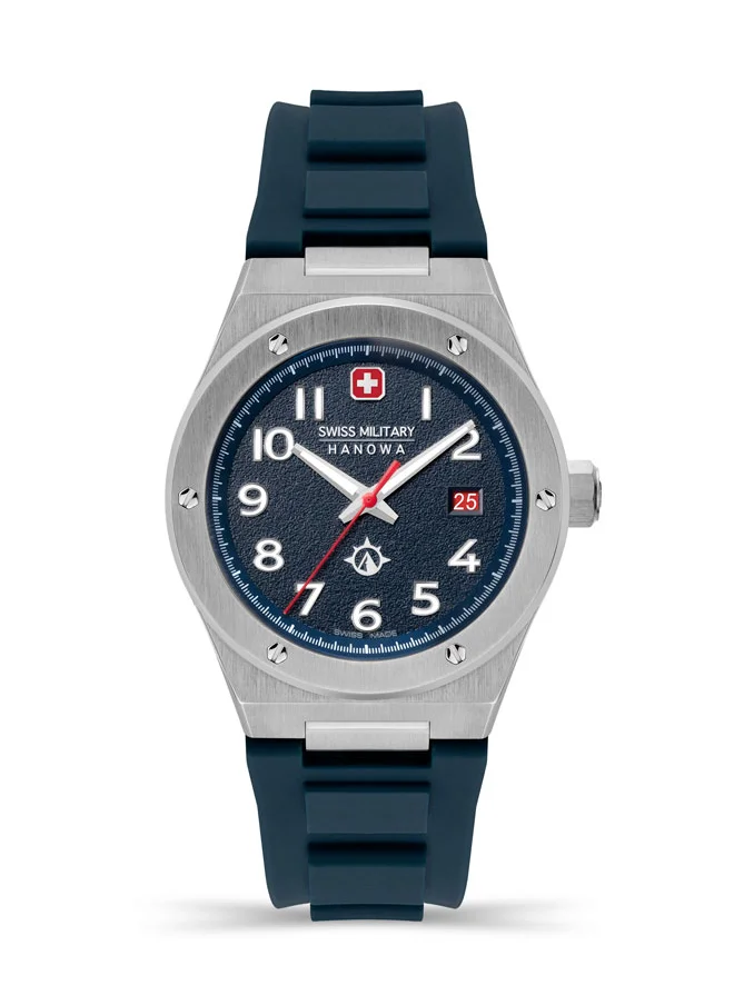 SWISS MILITARY HANOWA Sonoran Watch For Men With Blue Silicone Strap - 43 mm