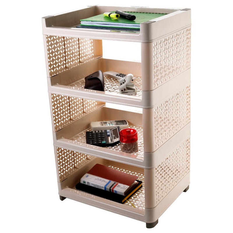 ACTIONWARE Plastic 4 Layer MultiFunctional Kitchen and Home Storage Shelf Steady Rack Easy Assemble Utility Basket Storage Rack Multicolour - Image 5