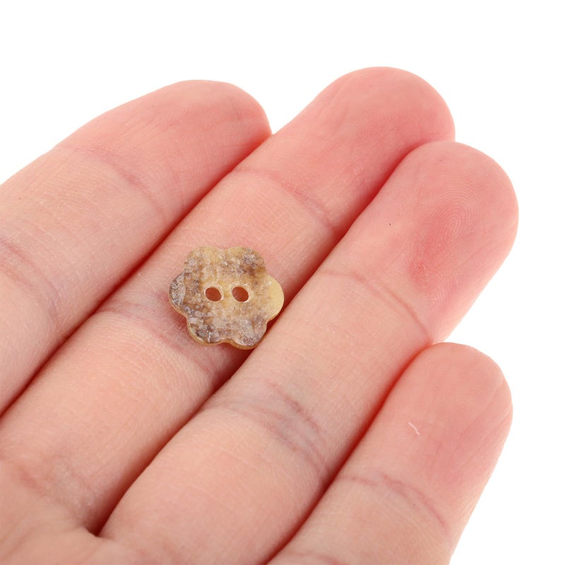 Irregular Flower Shaped Shell Buttons 12mm 20pcs 2 Hole Natural for Sewing Crafts Apparel - Image 5