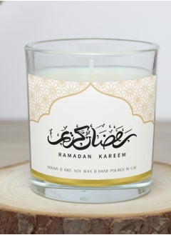 Serenova Ramadan Kareem Natural Soy Wax Scented Jar Candle  (Oud/Amber , 110g)  - Image 1