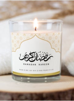 Serenova Ramadan Kareem Natural Soy Wax Scented Jar Candle  (Oud/Amber , 110g)  - Image 3