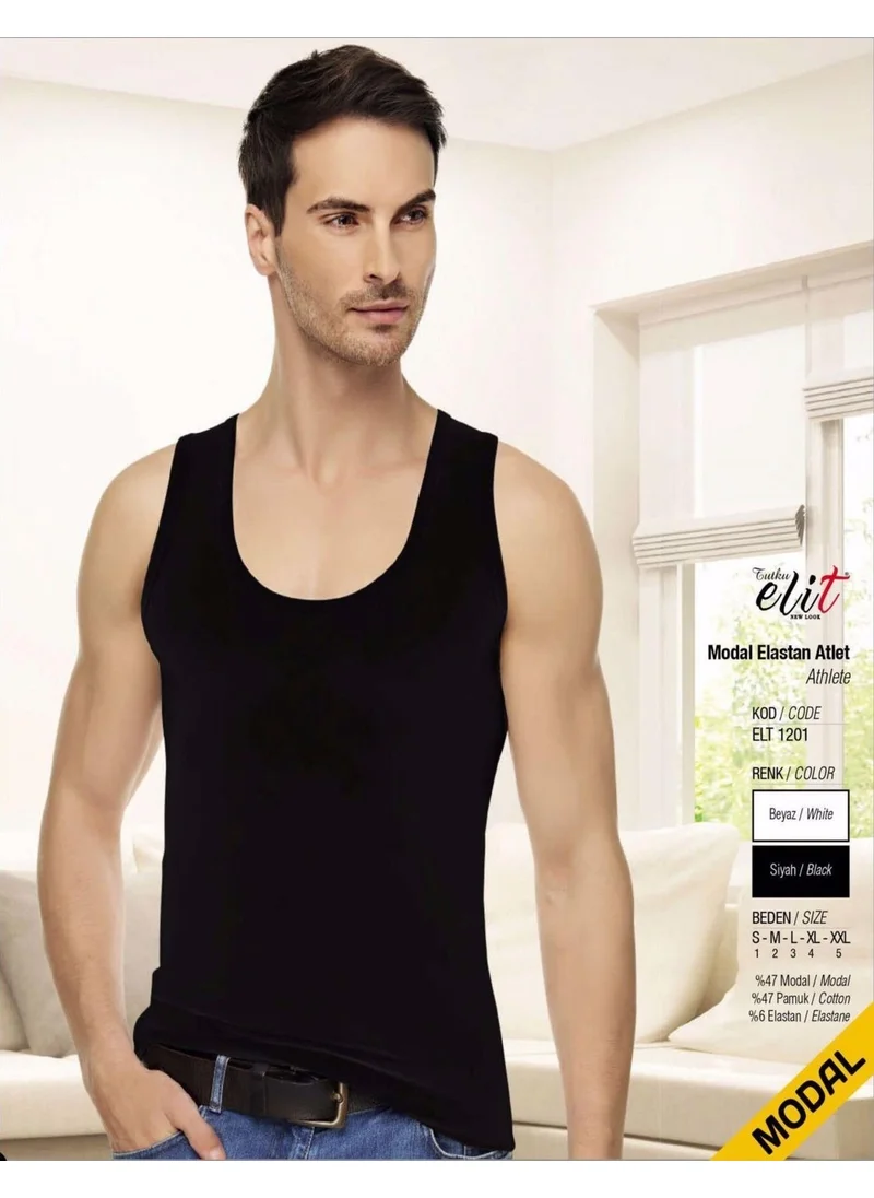 Tutku Elit Men's Modal Lycra Strappy Undershirt 1201 - 6 Pieces