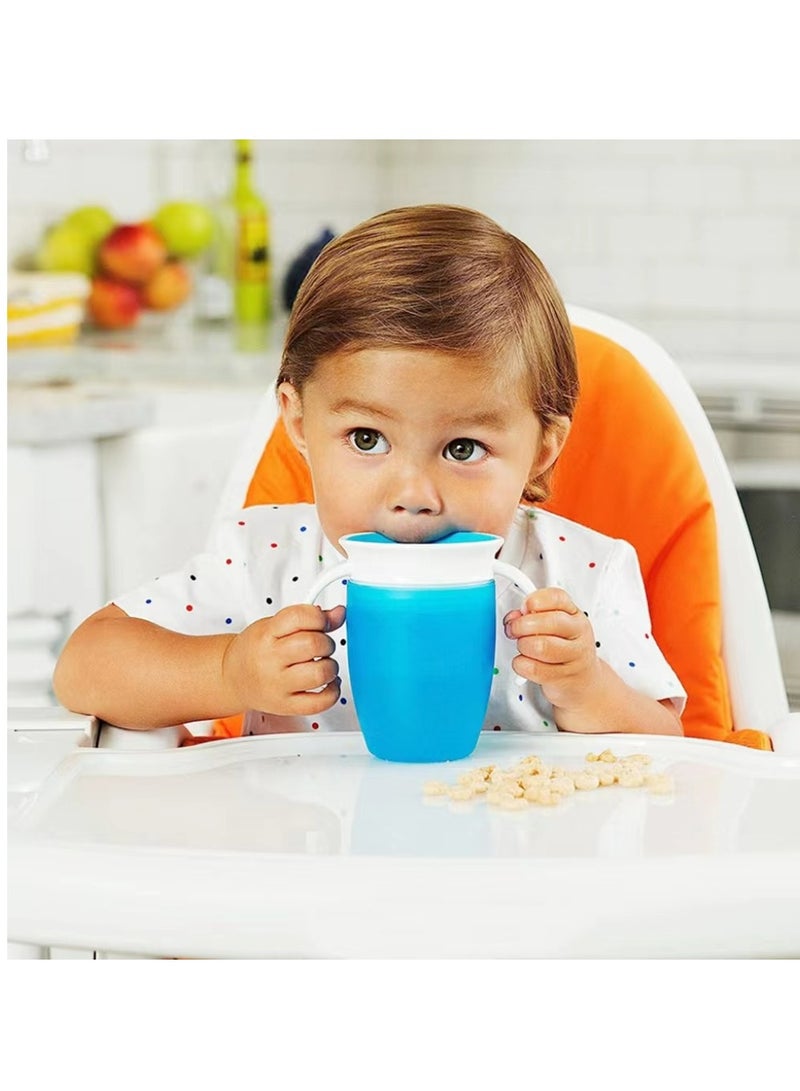 Cool Baby Style 2PCS 360 Non-Leakage Baby Learning Drinking Cup For Infants Drinking Cup For Children Anti-Choking Water Cup For Children Silicone With Handle Large Diameter - Image 2