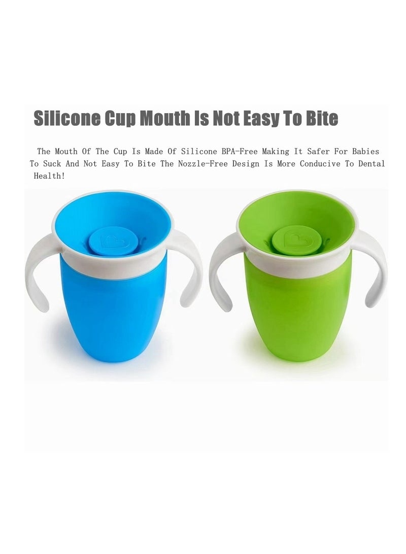 Cool Baby Style 2PCS 360 Non-Leakage Baby Learning Drinking Cup For Infants Drinking Cup For Children Anti-Choking Water Cup For Children Silicone With Handle Large Diameter - Image 3