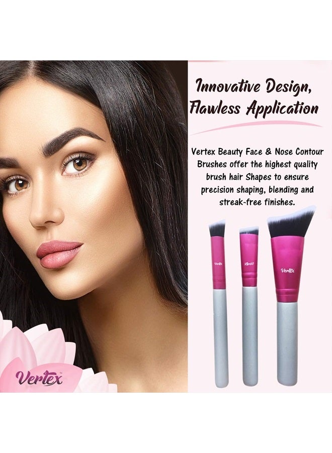 VERTEX فرشاة تحديد الأنف - مجموعة فرش مكياج للتحديد - فرش حقيقية لشعر مائل لتقنيات الخدود الدرامية وإبراز عظام الخد وبودرة البرونزر وكريم الأساس. - Image 5