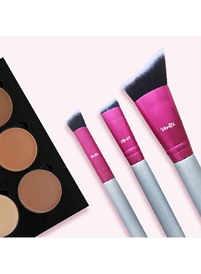 VERTEX فرشاة تحديد الأنف - مجموعة فرش مكياج للتحديد - فرش حقيقية لشعر مائل لتقنيات الخدود الدرامية وإبراز عظام الخد وبودرة البرونزر وكريم الأساس. - Image 3