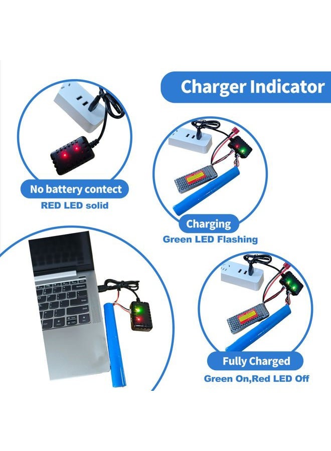 funkawa RC Car Battery Charger Set (4 -Models) - Includes 3.7V SM-2P, 7.4V SM-3P, 7.4v Charger SM-4P and 7.4v LIPO Charger with XH-3P Plug for RC Cars, Trucks, Vehicles, Gel Blaster - Image 5