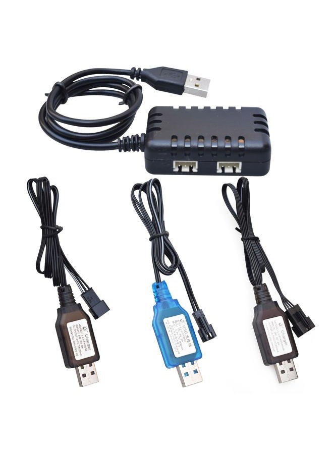 funkawa RC Car Battery Charger Set (4 -Models) - Includes 3.7V SM-2P, 7.4V SM-3P, 7.4v Charger SM-4P and 7.4v LIPO Charger with XH-3P Plug for RC Cars, Trucks, Vehicles, Gel Blaster - Image 1