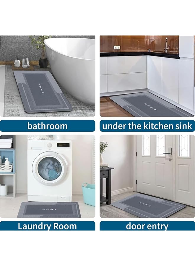 إيروريكس سجادة حمام فائقة الامتصاص من إسفنج الذاكرة سريع الجفاف، سجادة حمام غير قابلة للانزلاق، سجادة أرضية ناعمة قابلة للغسل، سجادة حمام مضادة للانزلاق، سجادة دش، سجادة منطقة المرحاض للحمام وحوض الاستحمام - Image 3