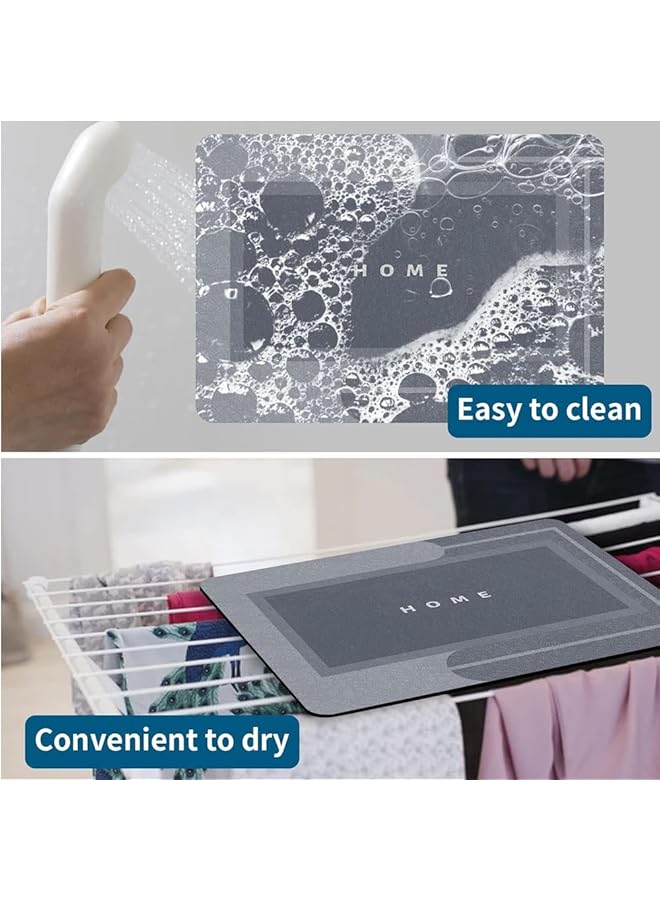 إيروريكس سجادة حمام فائقة الامتصاص من إسفنج الذاكرة سريع الجفاف، سجادة حمام غير قابلة للانزلاق، سجادة أرضية ناعمة قابلة للغسل، سجادة حمام مضادة للانزلاق، سجادة دش، سجادة منطقة المرحاض للحمام وحوض الاستحمام - Image 4