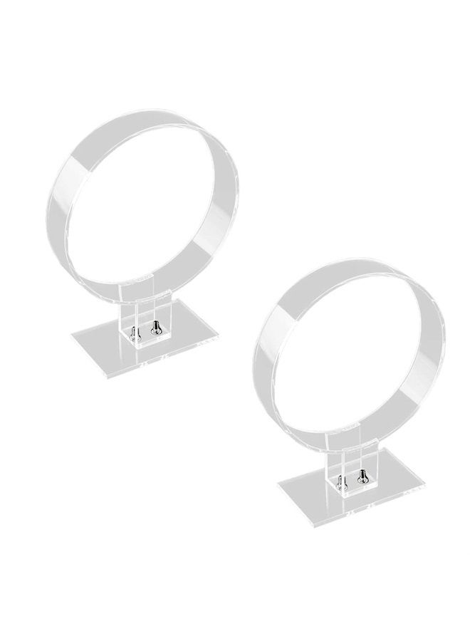 lasenersm 2 Pieces Clear Acrylic Headband Display Stand Single Headband Holder Hairband Display Stand Hair Hoop Holder Acrylic Headband Organizer, Transparent - Image 1