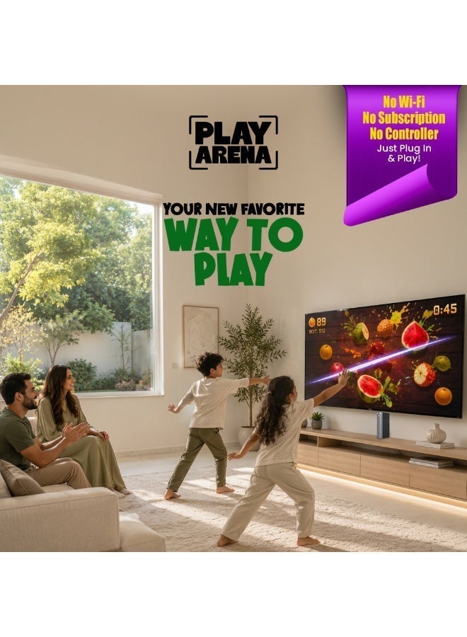 NEXORX PlayArena Motion Game Console for Kids, Motion Sensing & Classic Video Games, Plug & Play HDMI Gaming Console with Dual Wireless Controllers, Family Party Games, Black - Image 4