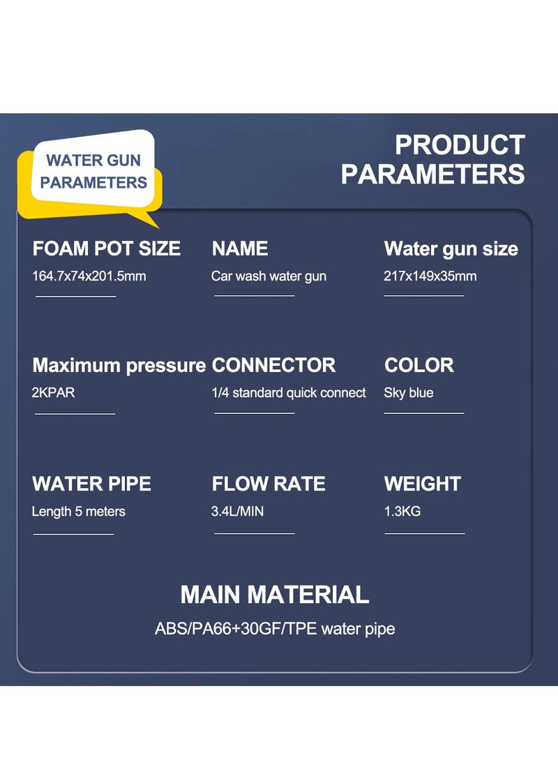 WOWER - Portable Pressure Washer Gun Car Wash Pump 2000par for Car, Home & Garden Watering - Image 1