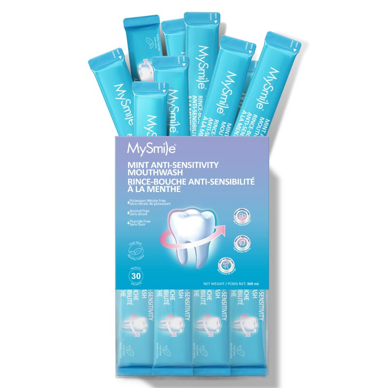 MySmile Mouthwash for Sensitive Teeth, Nano Hydroxyapatite Mouth Wash Travel Size, Fluoride Free Alcohol-Free Remineralizing for Enamel Strength Oral Rinse, Fresh Mint Flavor - Image 1