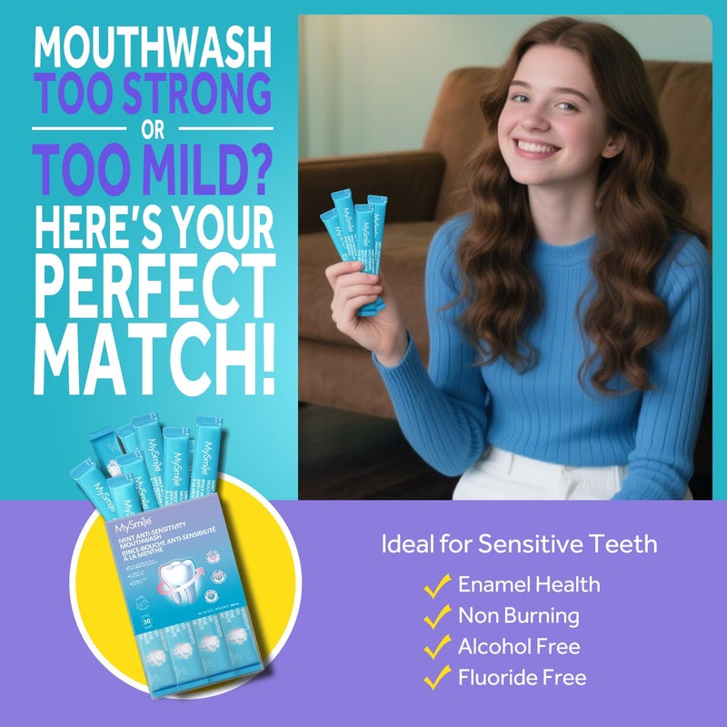 MySmile Mouthwash for Sensitive Teeth, Nano Hydroxyapatite Mouth Wash Travel Size, Fluoride Free Alcohol-Free Remineralizing for Enamel Strength Oral Rinse, Fresh Mint Flavor - Image 3