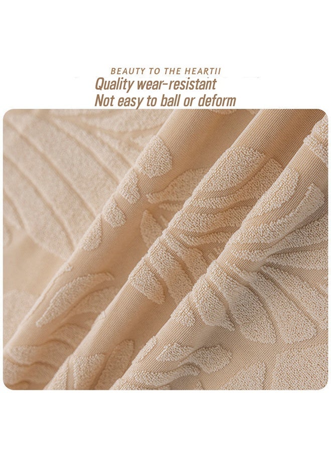 TodyJeyHo 4-piece cotton elastic chair cover, thickened skirt jacquard chair cover, beige 45-55cm, universal household dust cover stool cover for all seasons - Image 3