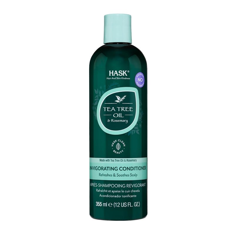 HASK HASK Tea Tree Oil Rosemary Invigorating Conditioner 355Ml For All Hair Types Free Of Sulfates Parabens Phthalates Gluten  - Image 1