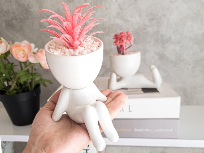 OLEEK Small fake plants for shelf decor - Pink gift - Cute office decor for women - Office decorations for work desk women - Desk decorations for women office - Classroom Succulent - Artificial shrubs - Image 4