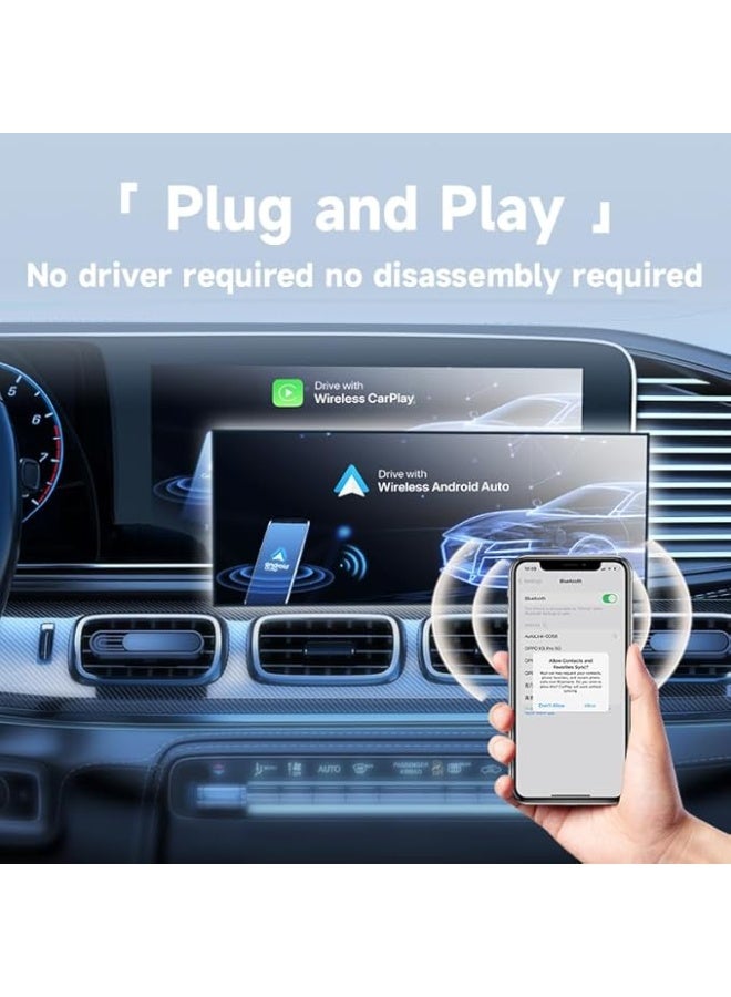 2-in-1 Wireless CarPlay & Android Auto Adapter - Converts Factory Wired Systems to Wireless - Plug & Play Dongle for iPhone & Android Phones - Image 5
