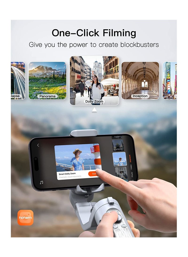 hohem - iSteady X Gimbal Stabilizer for Smartphone 2023 3 Axis Phone Gimbal Ultra Light Foldable Stabilizer for Android and iPhone 14 Pro Max One Key Inception Phone Stabilizer for Video Recording hohem - Image 1